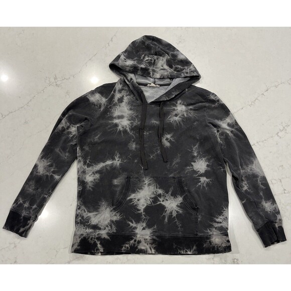 Jane & Delancey Womens Sz M Tie Dye Hoodie Sweatshirt Dark & Light Gray - Picture 1 of 7